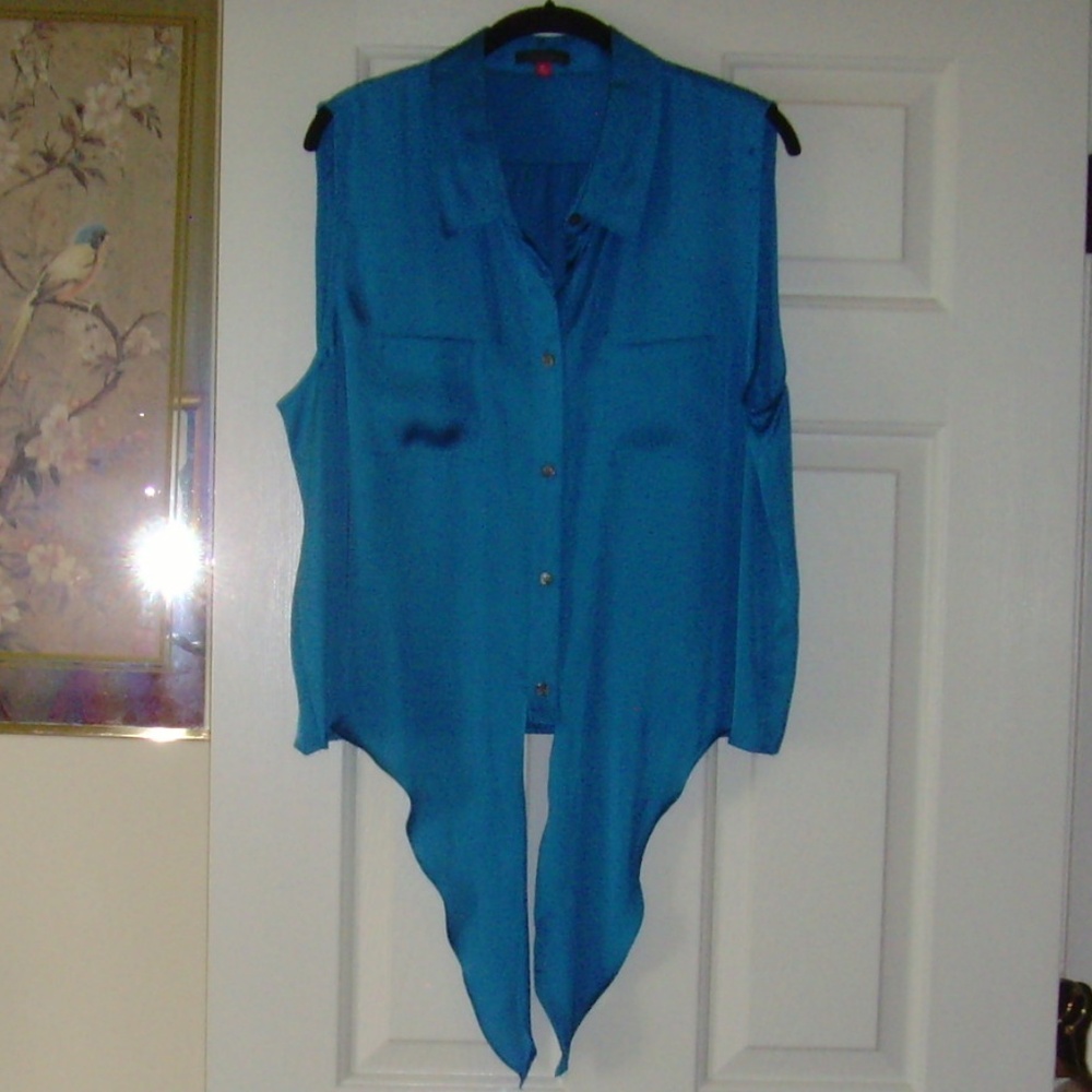 VINCE CAMUTO Silk Tie Front Blouse - XL - Picture 2 of 10
